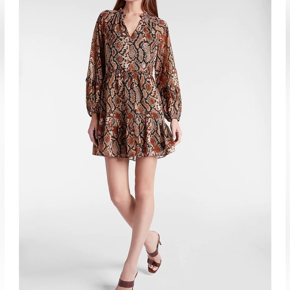 Express Dress Snakeskin Fall Mini Dress